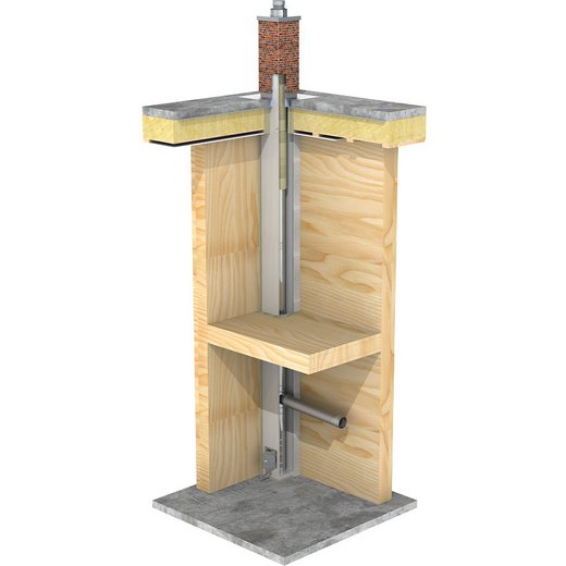 Leichtbauschornstein Jeremias FURADO-F Montagebeispiel Jeremias FURADO-F