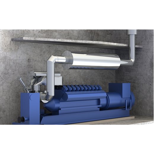 Edelstahlschornstein Jeremias DW-POWER Montagebeispiel Edelstahlschornstein Jeremias DW-POWER