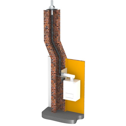 Edelstahlschornstein einwandig Jeremias EW-PP-FLEX Montagebeispiel Jeremias EW-PP-FLEX