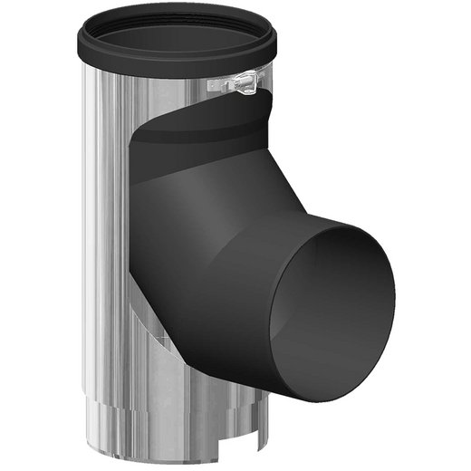 Edelstahlschornstein einwandig Jeremias EW-PPS Winkel mit Stützfuß Jeremias EW-PPS