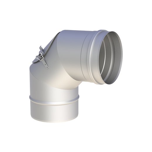 Edelstahlschornstein einwandig Jeremias EW-AL-BI Winkel mit Revisionsöffnung Jeremias EW-AL-BI