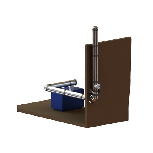 Edelstahlschornstein Jeremias DW-ECO 2.0 Montagebeispiel Edelstahlschornstein Jeremias DW-ECO 2.0