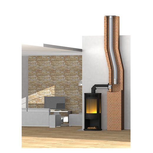 Ofenrohr Jeremias FERRO-LUX Montagebeispiel Jeremias FERRO-LUX