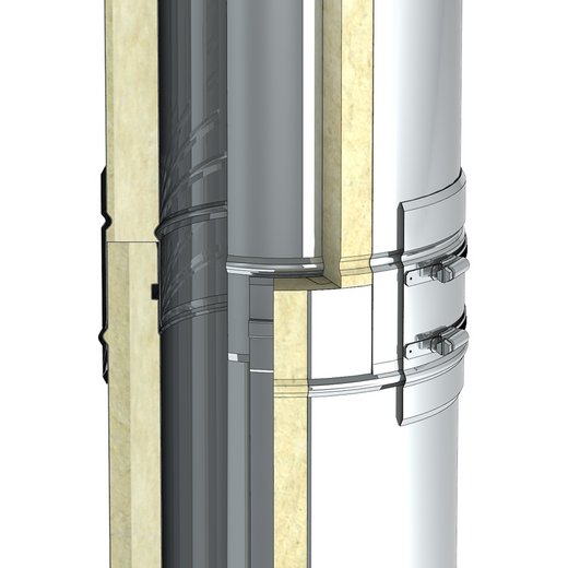 Edelstahlschornstein Jeremias DW-FU Detailbild Edelstahlschornstein Jeremias DW-FU