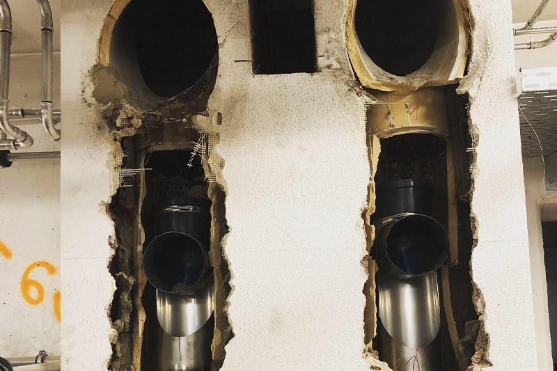 Beispielbild Schornsteinsanierung mit Jeremias Systemen Kaminsanierung einwandige Edelstahl- und Kunststoffsysteme