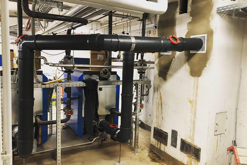 Beispielbild Schornsteinsanierung mit Jeremias Systemen Fertig gestelltes Sanierungsprojekt mit Kunststoffsystemen