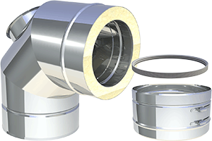 Edelstahlschornstein Jeremias DW-AL Winkel mit Revisionsöffnung Edelstahlschornstein Jeremias DW-AL
