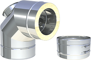 Edelstahlschornstein Jeremias DW-KL Winkel mit Revisionsöffnung Edelstahlschornstein Jeremias DW-KL