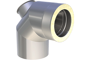 Edelstahlschornstein Jeremias DW-VISION Winkel mit Revisionsöffnung Edelstahlschornstein Jeremias DW-VISION