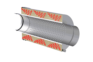 Jeremias Absorptionsschalldämpfer Querschnitt eines Absorptionsschalldämpfers