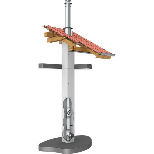 Leichtbauschornstein Jeremias FURADO-A Montagebeispiel Jeremias FURADO-A